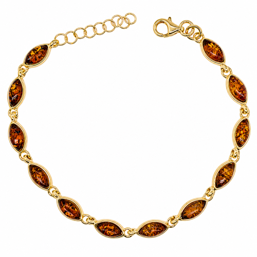 Silbernes Bernsteinfarbenes Armband