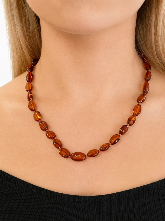 Cognac Bernstein Oliven Kette