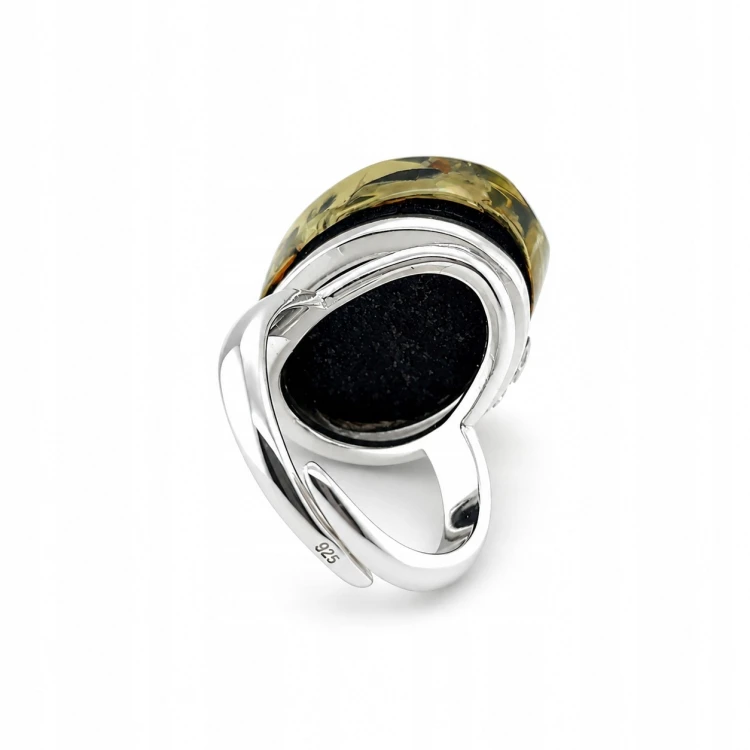handgefertigter schmuck silber bernstein gruen