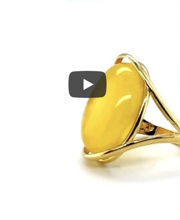 Verstellbarer Ring mit Bernstein polnisches Kunsthandwerk