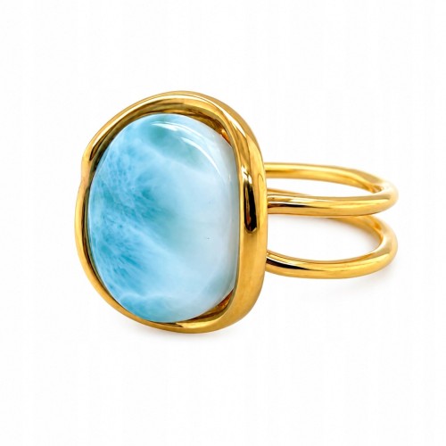 Larimar Ring vergoldet Silber 925