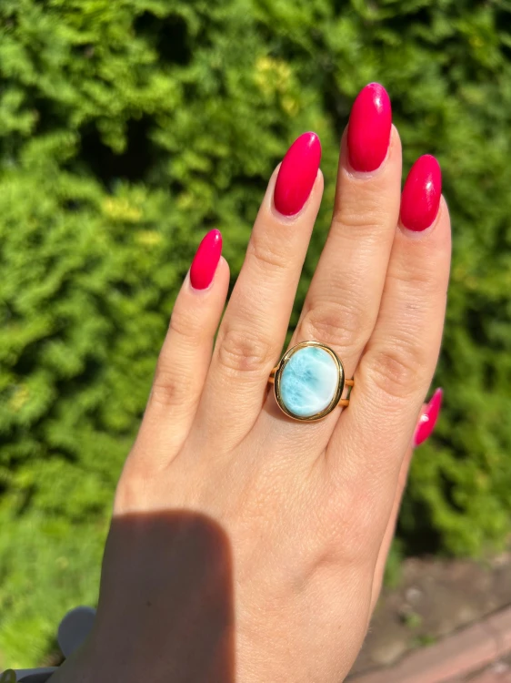 Eleganter Larimar Schmuck vergoldet