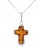 Silberanhänger mit Bernstein Kreuz Design