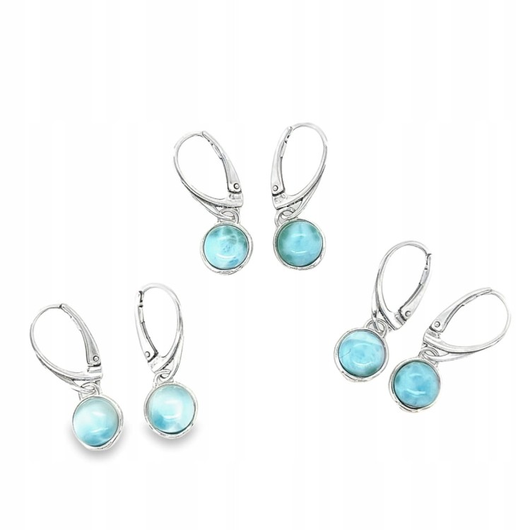 elegante silberne ohrringe mit naturstein larimar