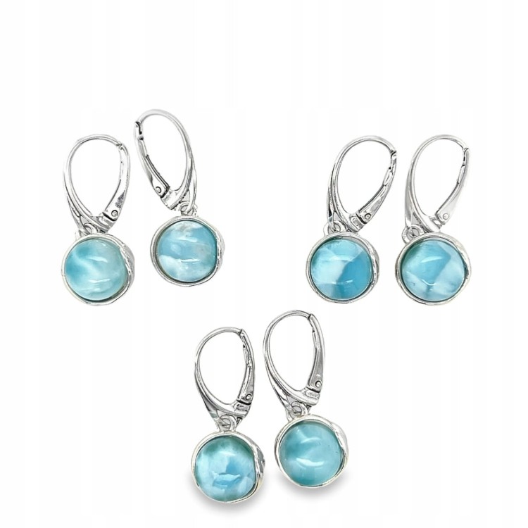 Handgefertigte Ohrringe mit blauem Larimar