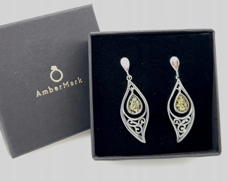eleganter bernsteinschmuck ohrringe silber