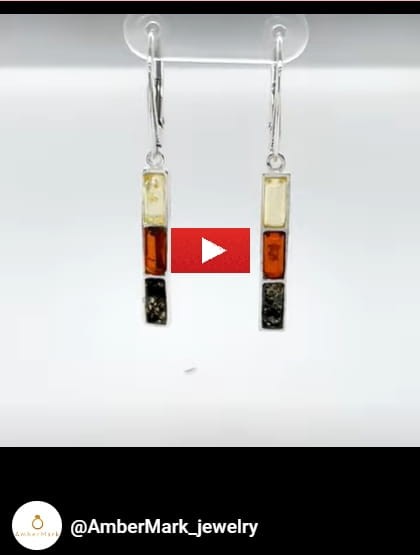 Elegante Silberohrringe mit Naturbernstein