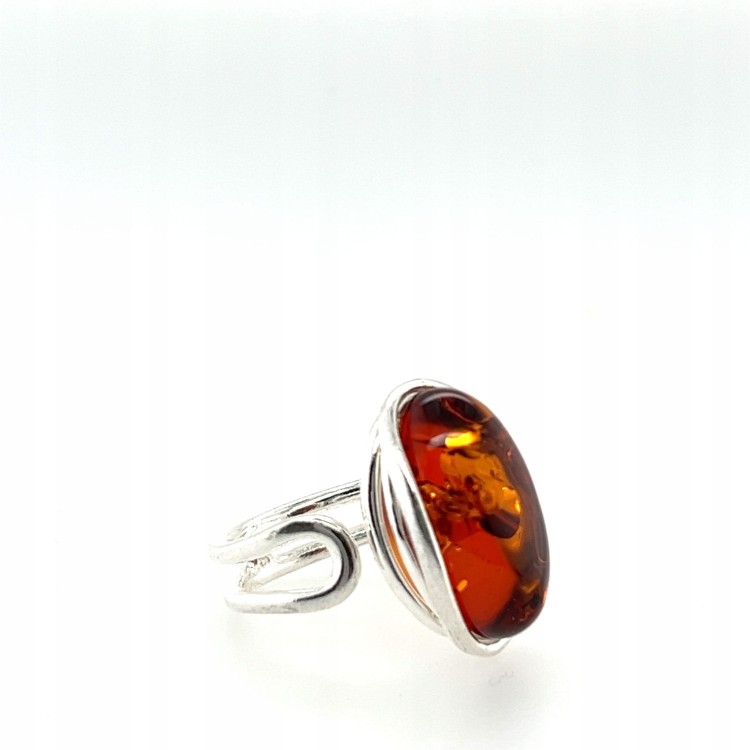 Silberring Bernstein Cognac