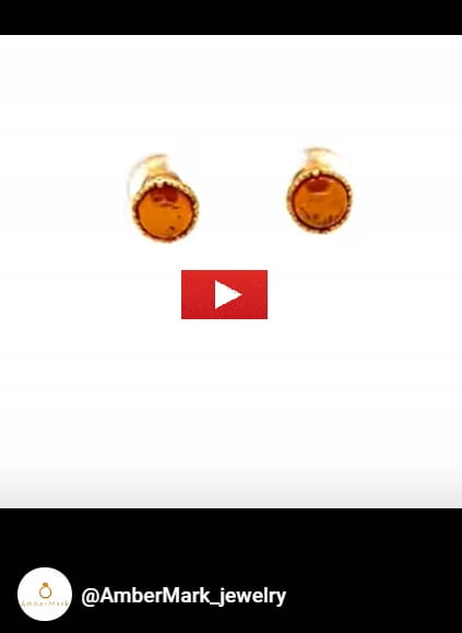Klassische Ohrringe mit Bernstein Stecker