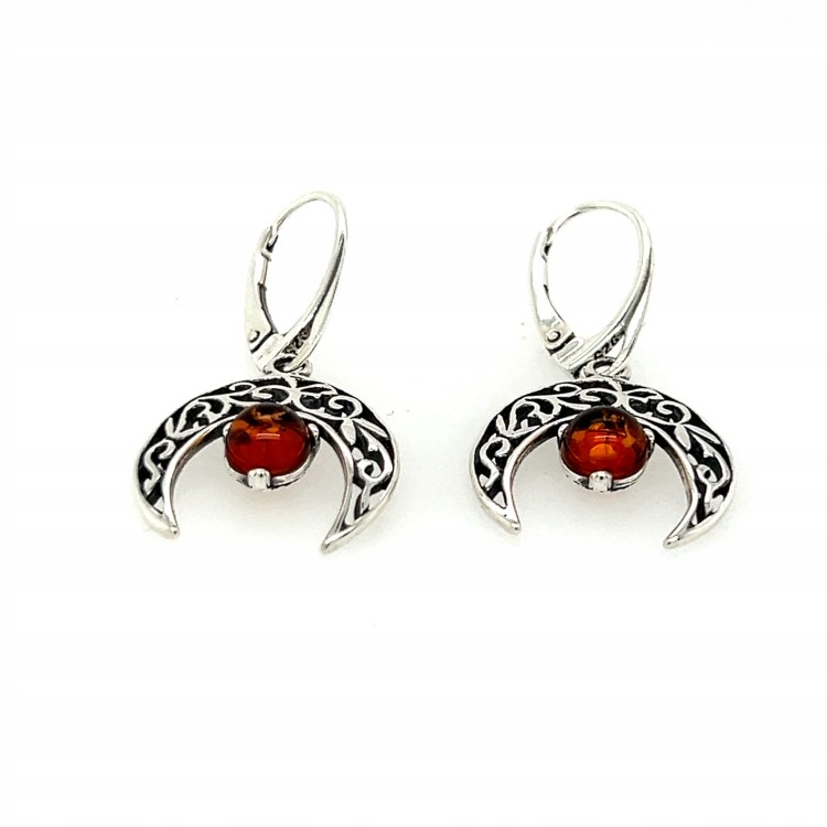 handgemachter schmuck silber ohrringe mit bernstein