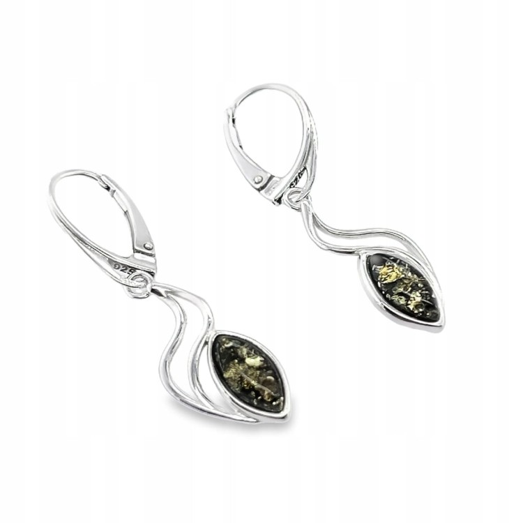 Elegante Ohrringe aus Silber mit Bernstein Markiza
