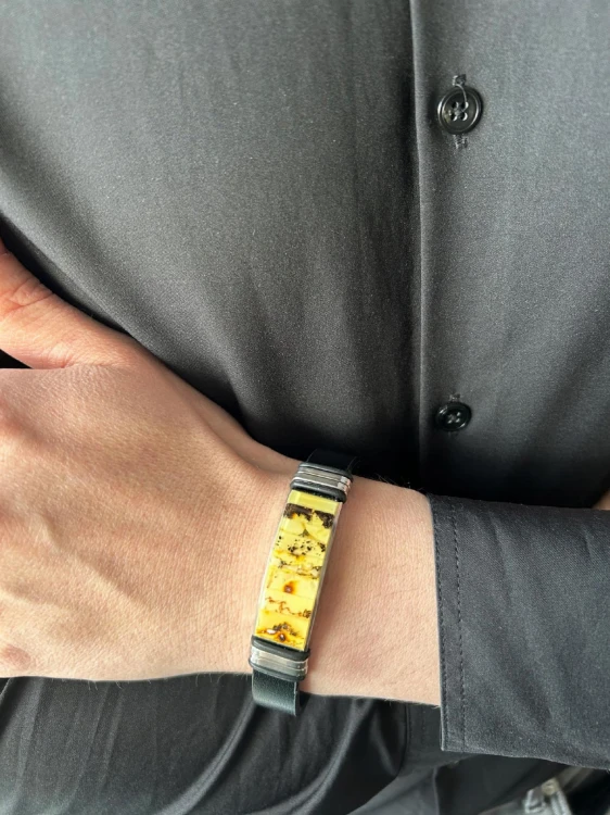 Bernsteinarmband in Geschenkverpackung für Herren