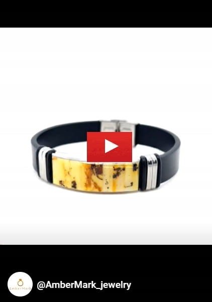 Modernes Design Herrenschmuck mit Naturbernstein