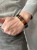Herren-Lederarmband mit Bernsteinelementen