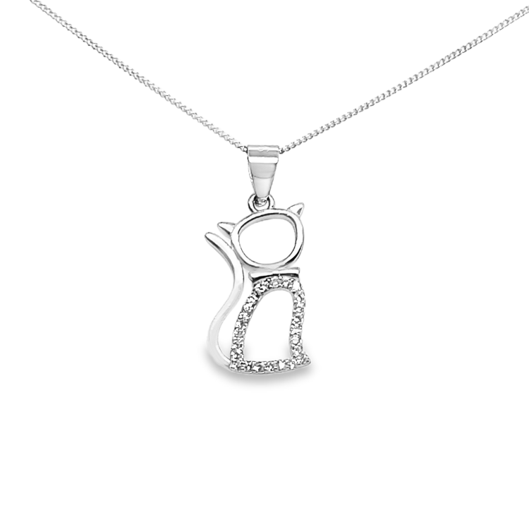Eleganter Katzenanhänger aus Silber