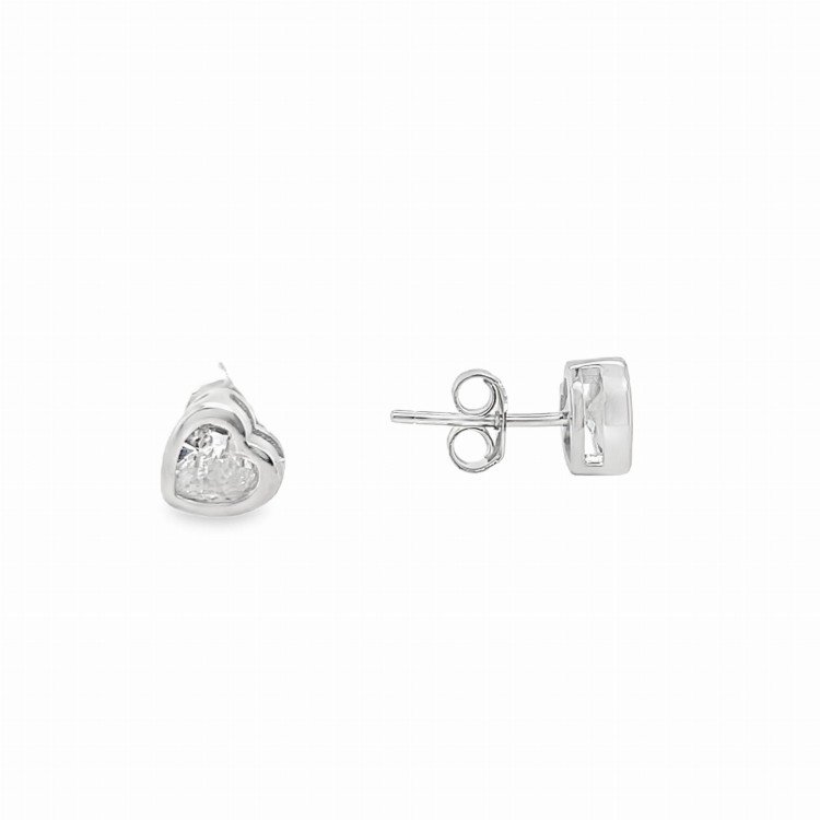 Ohrstecker Herzform Silberglanz