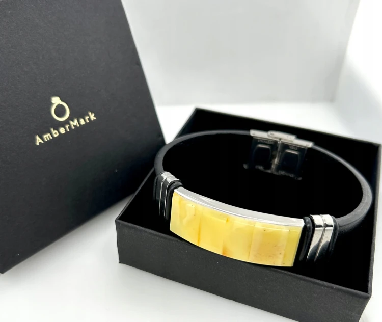 Baltischer Bernstein Armband milchig Herren