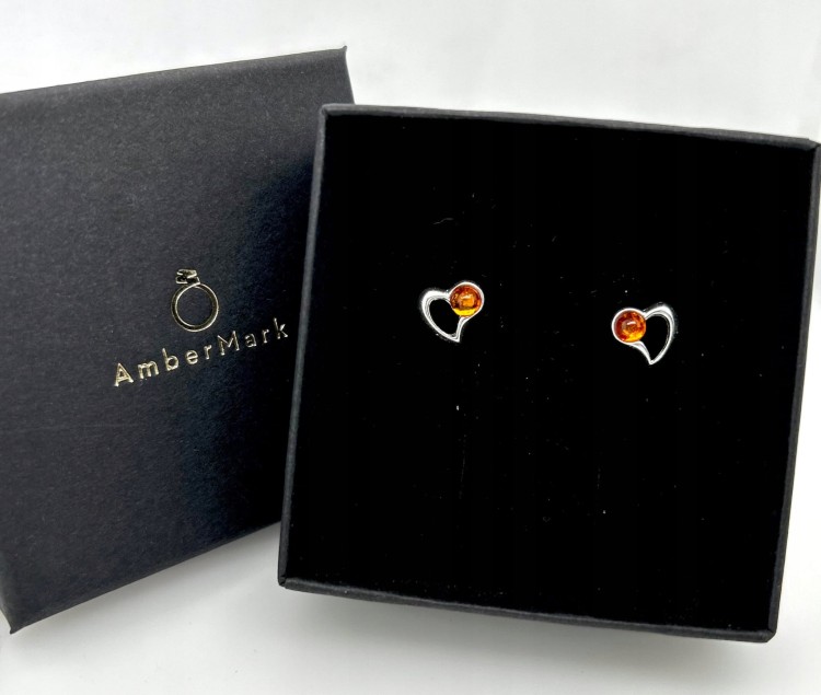 Bernsteinschmuck Herz aus Silber