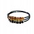 Bernsteinarmband mit Zirkonia auf schwarzem Draht