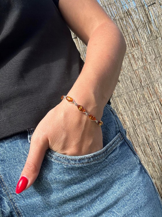 silberarmband mit bernstein markiza