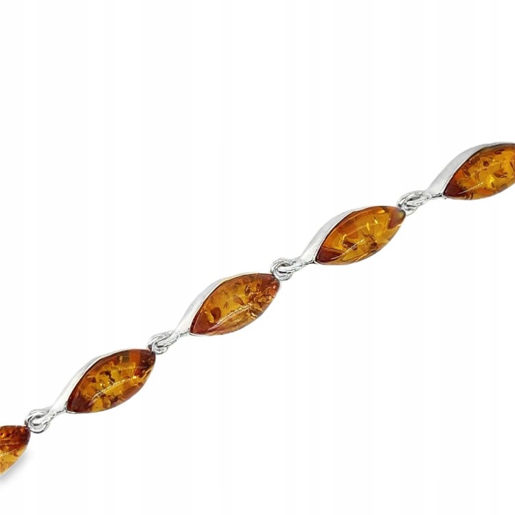 bernstein silberarmband markiza draufsicht