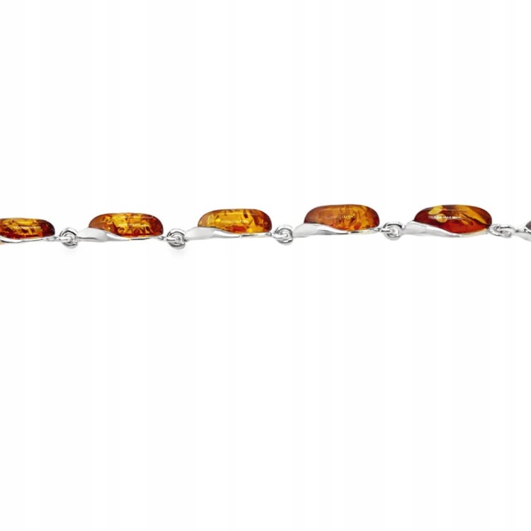 elegantes silberarmband mit bernstein