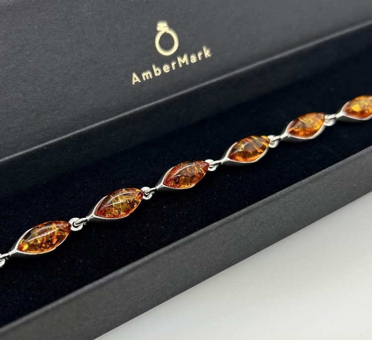 bernsteinschmuck silberarmband markiza