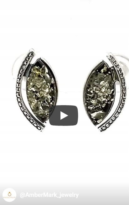Elegante Bernsteinohrringe aus Silber