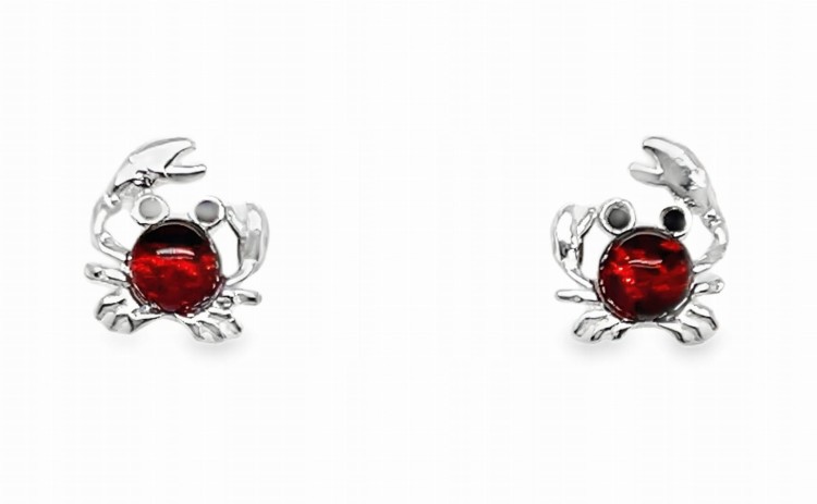 Bernsteinschmuck Krabbe Silber Details