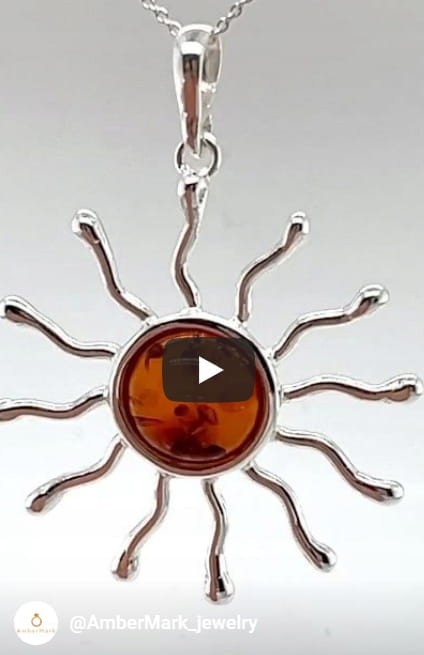 Eleganter Sonnenanhänger mit Bernstein