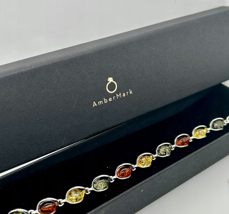 bernstein armband silberansicht