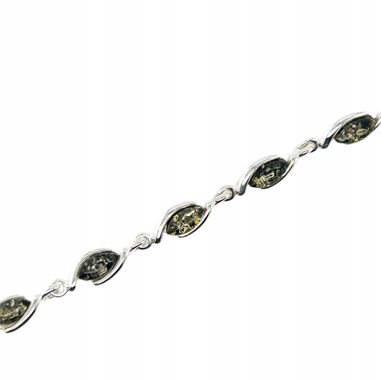 Silberarmband mit Bernstein Markiza Draufsicht