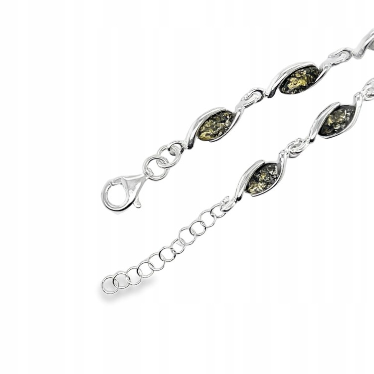 Bernsteinarmband aus Silber Nahaufnahme
