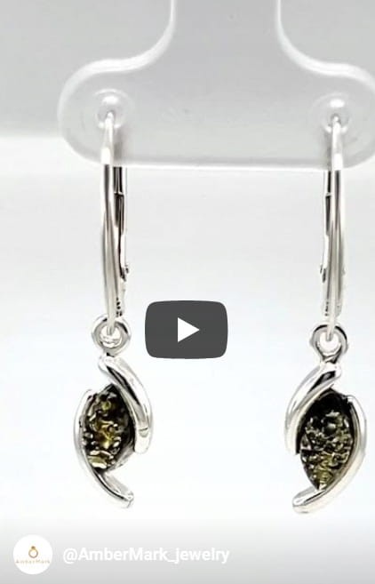 Elegante Ohrringe aus Silber mit Bernstein