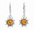 Silberohrringe mit Bernstein Sonne Design