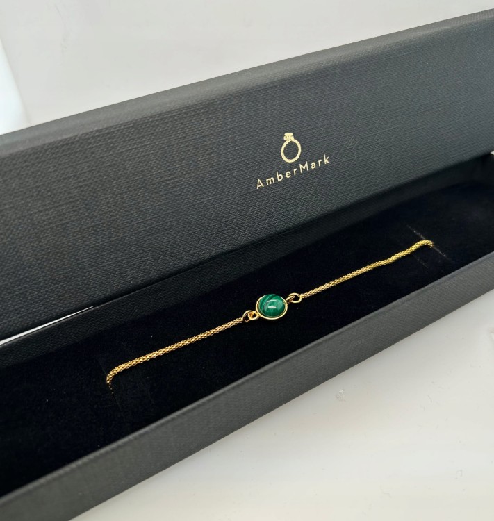 Elegantes Armband mit natürlichem Malachit