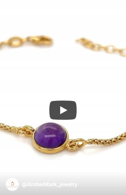 925 silber armband mit amethyst edelstein