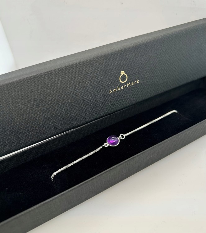 Silberarmband mit Amethyst Handarbeit