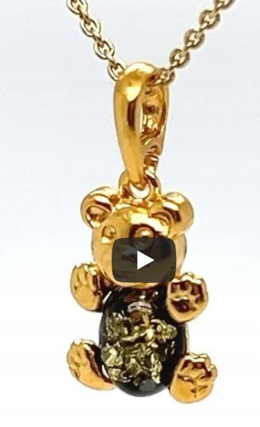 Handgefertigter Bernstein Bärenschmuck
