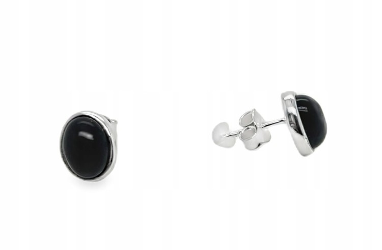 Schwarze Onyx Ohrstecker aus 925er Silber