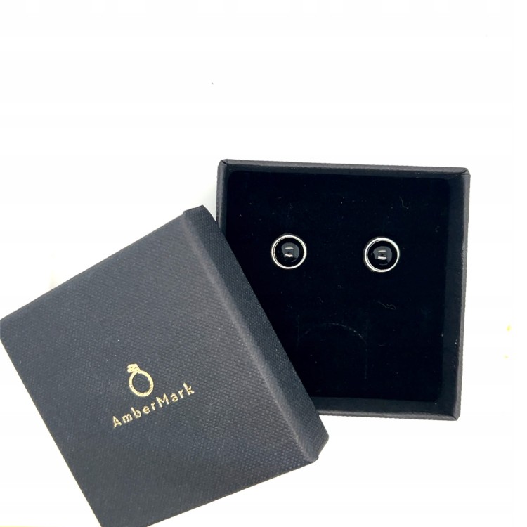 Elegante Silberohrstecker 925 mit Onyx