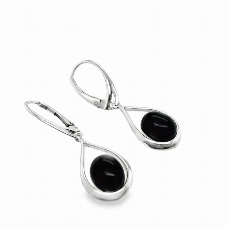 schwarzer onyx silberohrringe paar