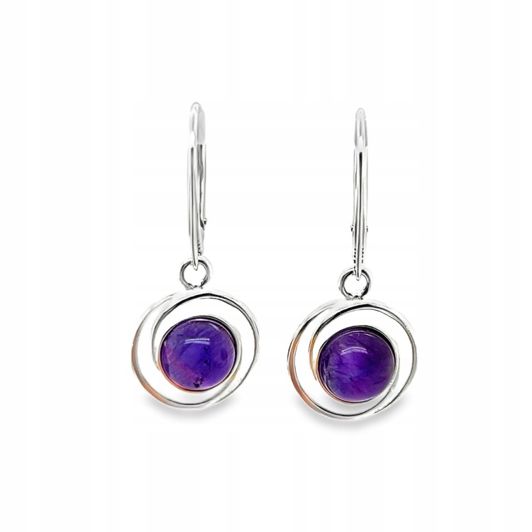 Silberohrringe mit Amethyst Vorderansicht