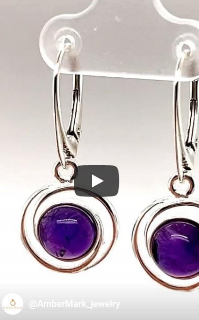 Silberohrringe mit Amethyst Seitenansicht