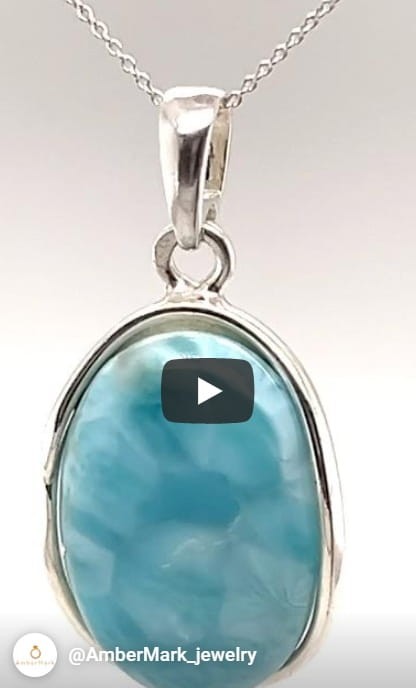 Handgefertigter Larimar Silberanhänger
