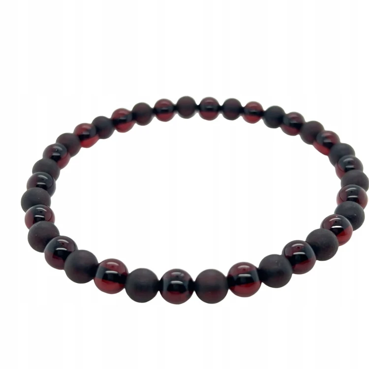 Herren Bernsteinarmband Kugel Detailansicht