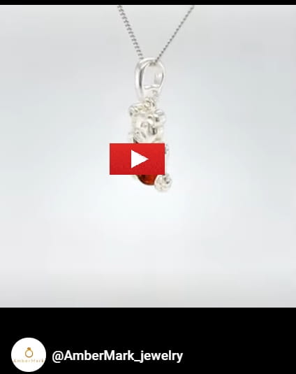 Bernsteinschmuck Bär aus Silber 925