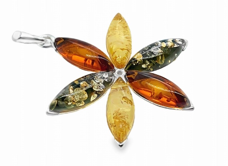 Vergoldeter Schmuck mit Bernstein