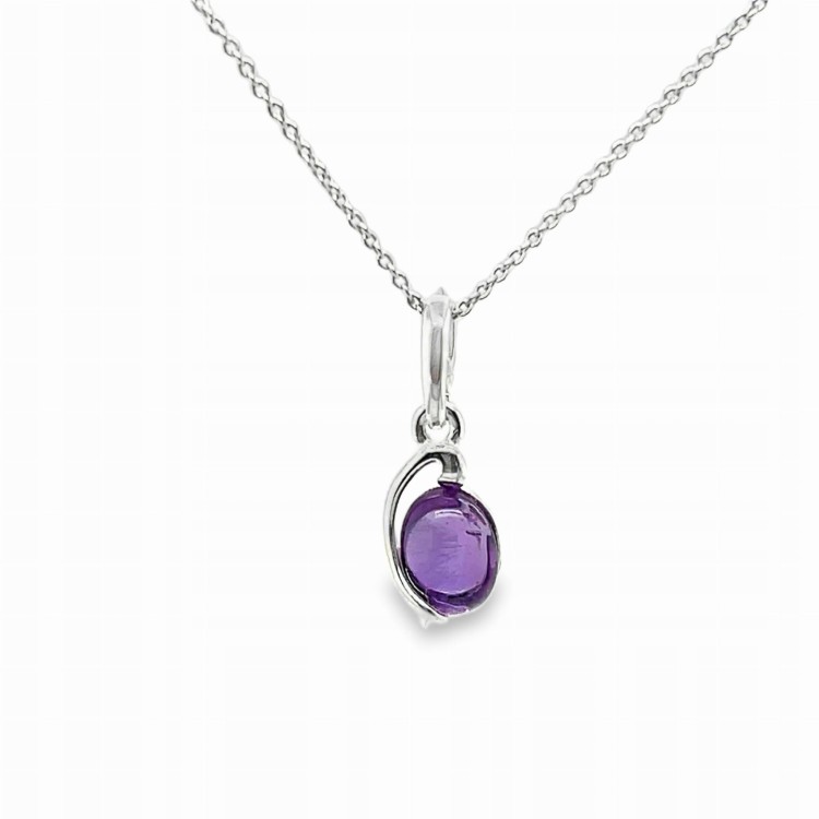 Silberanhänger mit natürlichem Amethyst Vorderansicht