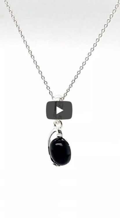 Schwarzer Onyx Anhänger Detailansicht